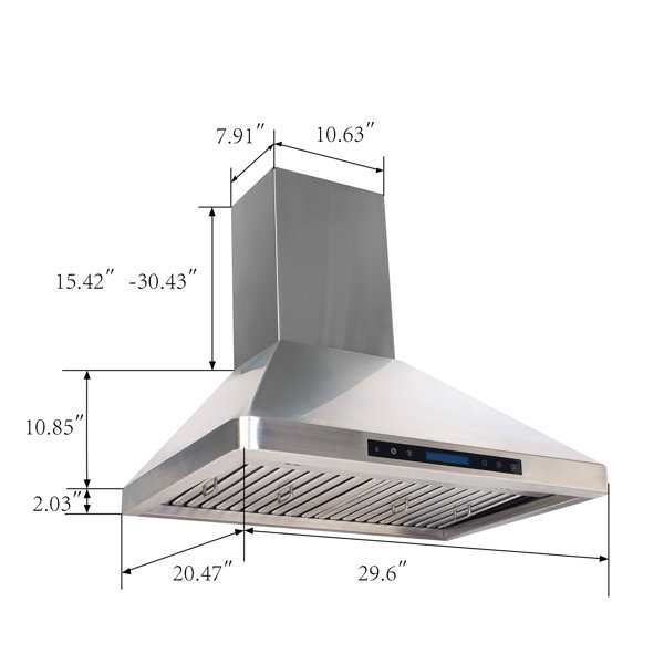 Home Beyond 30" Home Beyond 600 CFM Ducted Wall Mount Range Hood